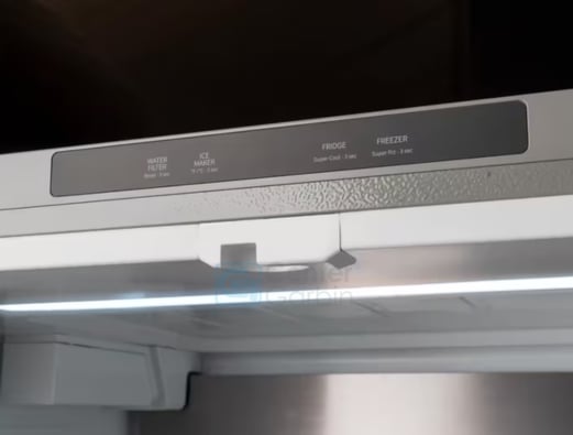 Painel interno em inox do refrigerador Bertazzoni
