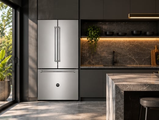 Painel de controle por toque do refrigerador Bertazzoni