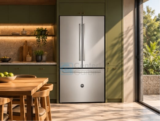 Painel interno em inox do refrigerador Bertazzoni