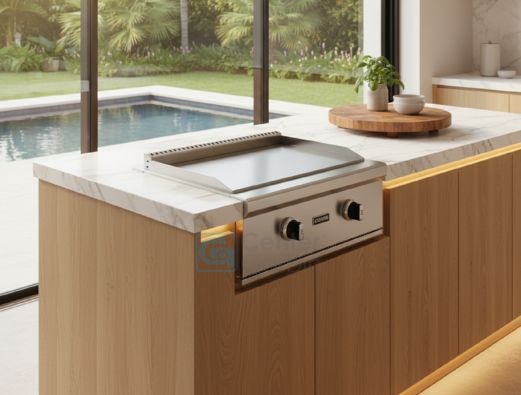Área ampla de cocção da Chapa Coyote Flat Grill