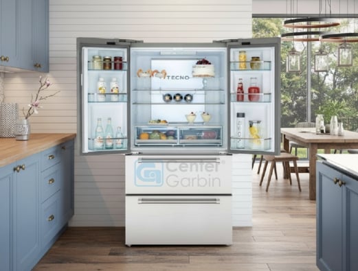 Organiza&ccedil;&atilde;o interna do Refrigerador Tecno Professional French Door