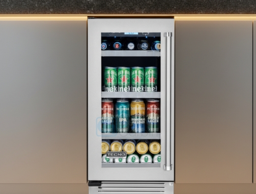 Instala&ccedil;&atilde;o embutida da cervejeira Tecno Professional